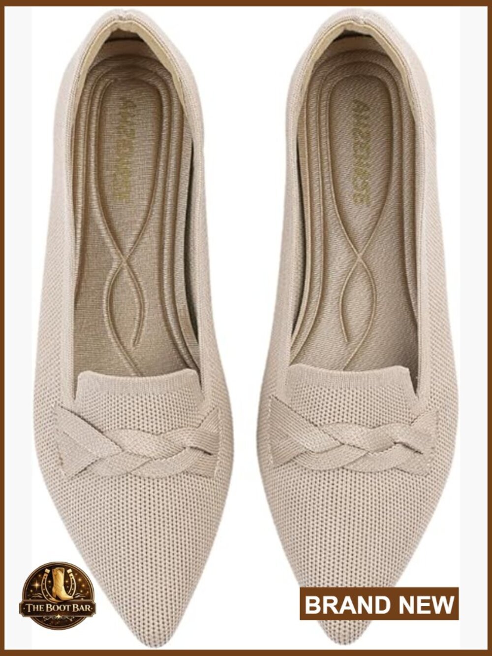 Classic Pointed Toe Ballet Flats - Comfortable Knit Slip-On Shoes